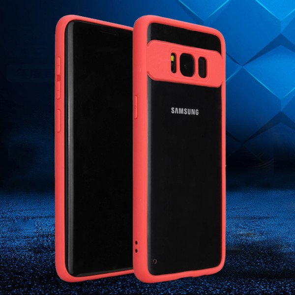 Wholesale Galaxy S8 Plus Slim Clear Hybrid Case (Red)